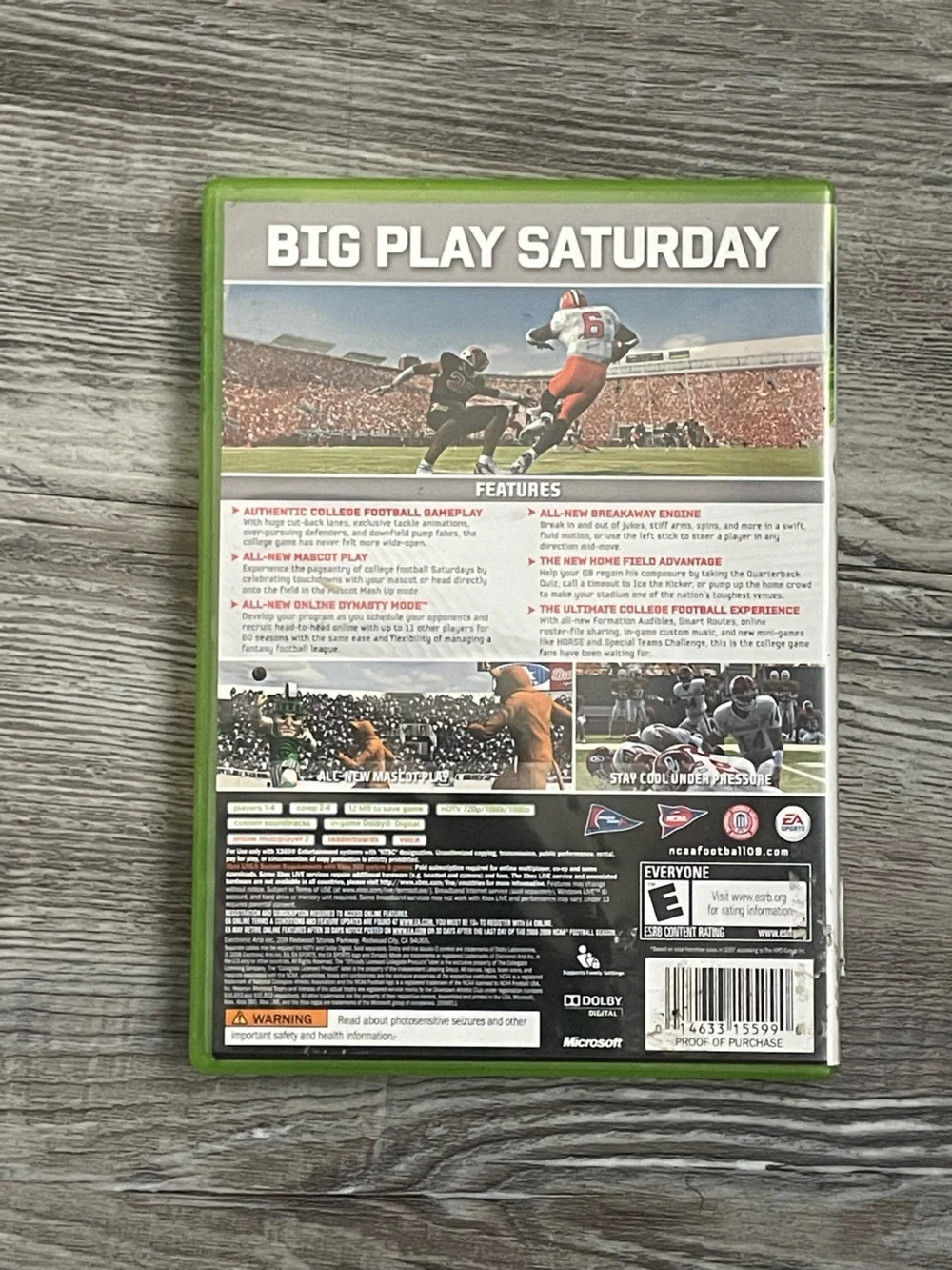 NCAA Football 09 Xbox 360 Game - Red & White Cover